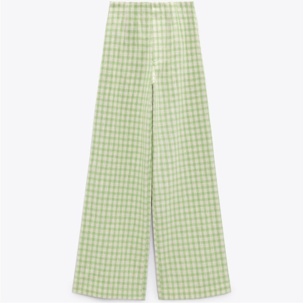 Green Checkered Women's Pants